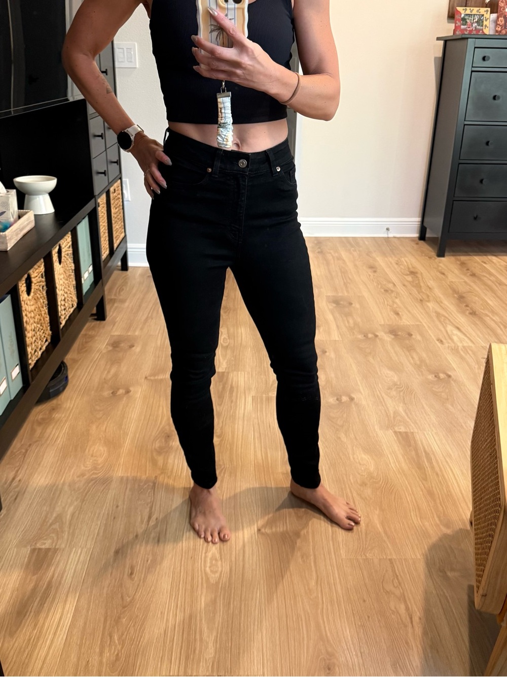 H&M Black High-Rise Skinny Jeans - Women